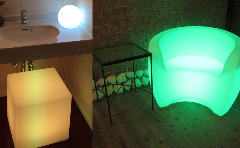 光るLED内蔵家具クラシオン「部屋のインテリア」で使用