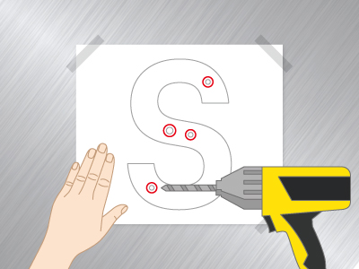 ドリルで穴開けする