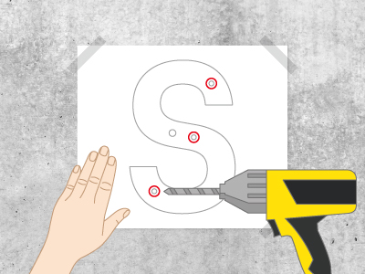 ドリルで穴開けする