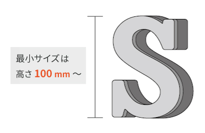 弊社で製作可能なチャンネル文字の最小サイズ