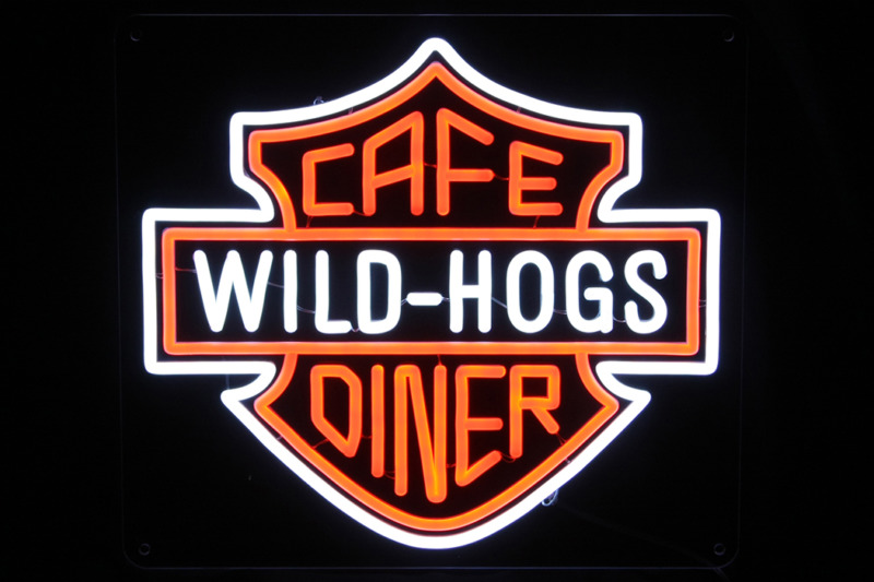 LEDネオンサイン｜ネオン看板 製作事例のご紹介 cafe diner wild-hogs