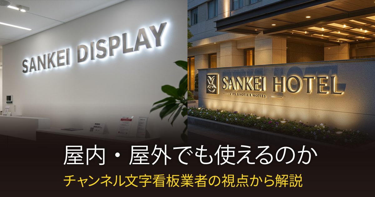 チャンネル文字は屋内でも屋外でも使える？看板業者が回答します