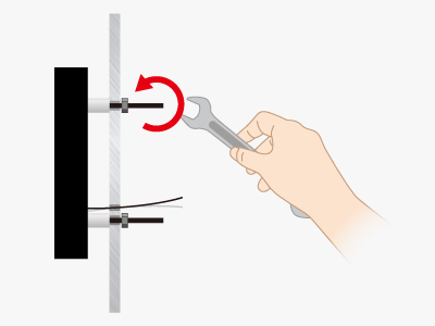 ナットで締め込み