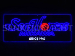 LEDネオンサイン｜ネオン看板のオーダー・製作事例（SeaHorses/英字/ブルー/レッド）