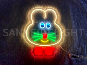 LEDネオンサイン｜ネオン看板のオーダー・製作事例（うさぎ/キャラクター/ホワイト/グリーン/イエロー/ブルー）