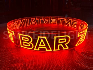 LEDネオンサイン｜ネオン看板のオーダー・製作事例（BAR/英字/レッド）