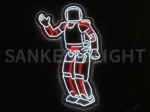 LEDネオンサイン｜ネオン看板のオーダー・製作事例（ロボット/イラスト/ホワイト/レッド）