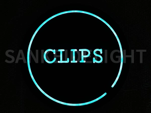 LEDネオンサイン｜ネオン看板のオーダー・製作事例（CLIPS/英字/ライトブルー）