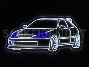 LEDネオンサイン｜ネオン看板のオーダー・製作事例（車/イラスト/ブルー/ホワイト）