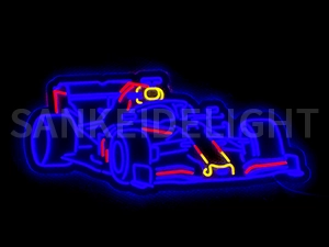 LEDネオンサイン｜ネオン看板のオーダー・製作事例（車/イラスト/ブルー/レッド/イエロー）