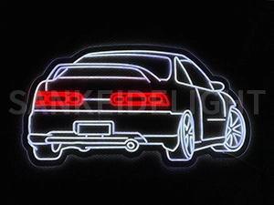 LEDネオンサイン｜ネオン看板のオーダー・製作事例（車/イラスト/ホワイト/レッド）
