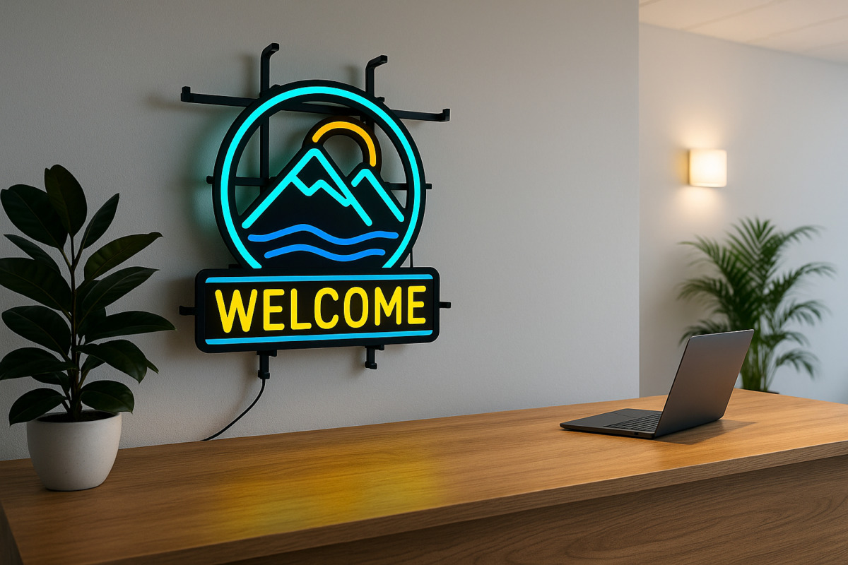 アクリルアートネオン受付に特別感