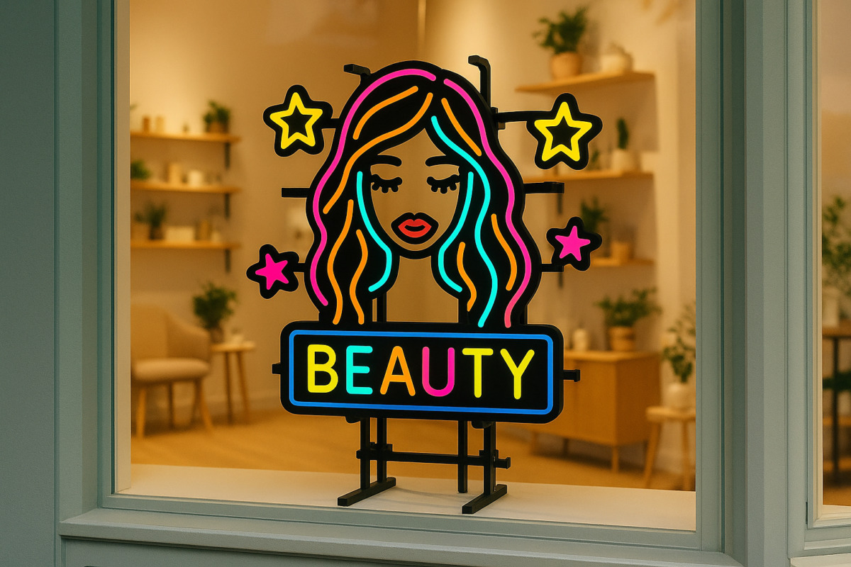 アクリルアートネオンショーウィンドウ