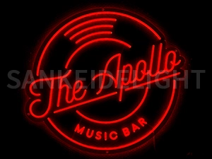 LEDネオンサイン｜ネオン看板のオーダー・製作事例（the apoalla music bar/英字/レッド）