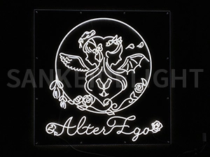 LEDネオンサイン｜ネオン看板のオーダー・製作事例（AltenEga/イラスト/英字/ホワイト）