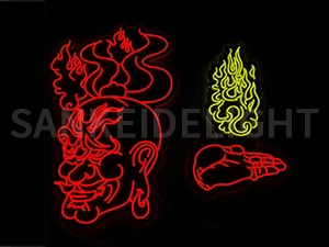 LEDネオンサイン｜ネオン看板のオーダー・製作事例（愛染明王/イラスト/レッド/イエロー）