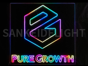 LEDネオンサイン｜ネオン看板のオーダー・製作事例（PURE GROWTH/ロゴ/英字/レインボー）