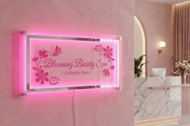 LEDバックライトネオン　設置イメージ（エステ・サロン）