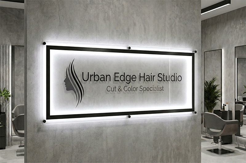 LEDバックライトネオン　設置イメージ（オフィス・スタジオ）