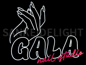 LEDネオンサイン｜ネオン看板のオーダー・製作事例（gala/英字/ホワイト/レッド）